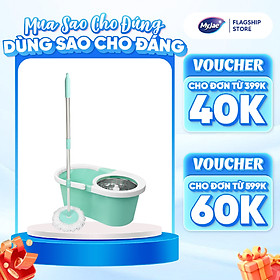 Bộ Lau Nhà MyJae Sợi Microfiber Xoay 360 Độ Thông Minh, Lau Sạch Nhanh Khô 134cm