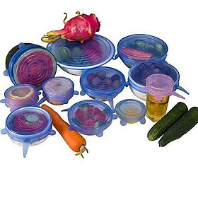 Mua BỘ 6 NẮP ĐẬY THỰC PHẨM SILICONE - Màng Bọc Thực Phẩm Silicon Che Thức Ăn  Hoa Quả