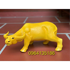 Mua Tượng tiểu cảnh trâu vàng dài 38cm gốm sứ Bát Tràng