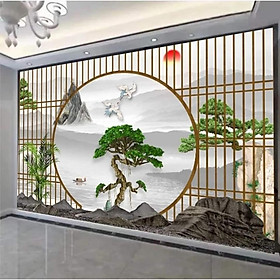 Mua (HCM) Tranh dán tường 3d họa tiết lam sóng có sẵn keo dễ dán phù hợp tảng trí tiệm spa phòng khách  phòng làm việc