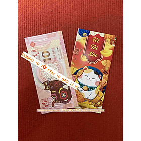 Set 10 tờ Lì xì hình tiền 2023 Tiền hình con mèo từ Macao, tấm tiền 10 Patacas siêu đẹp, siêu rẻ 2023 CCHQT01752