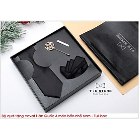 QUÀ TẶNG DOANH NHÂN CAO CẤP BẢN NHỎ 6CM - Full box kèm túi xách, màu đen kẻ