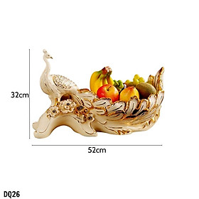 Mua Đĩa quả khổng tước sinh động mang phong cách tân cổ điển sang trọng DQ26 - Chất liệu men sứ vẽ vàng tinh tế.