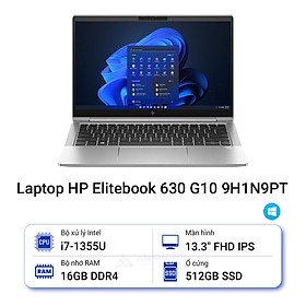 Mua Laptop HP EliteBook 630 G10 9H1N9PT (i7 1355U/ 16GB/ 512GB SSD/13.3 inch FHD/Win11/ Silver/ Vỏ nhôm) - HÀNG CHÍNH HÃNG