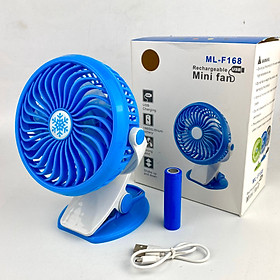 Quạt Kẹp Mini Gutek F168, 3 Chế Độ Gió, Có Thể Dùng Để Bàn, Kẹp Bàn Hoặc Nôi Em Bé, Dung Lượng Pin Lớn, Sử Dụng Được Trong Nhiều Giờ, Tích Hợp Cáp Sạc Pin Tích Điện USB Dễ Dàng Sạc Bằng Laptop, Pin dự phòng, CPU,..., Nhiều màu sắc