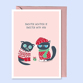 Thiệp Giáng Sinh K.I.S.S - Sweater Weather is Sweeter with You