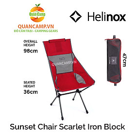 Ghế dã ngoại xếp gọn Helinox Sunset Chair Scarlet Iron Block