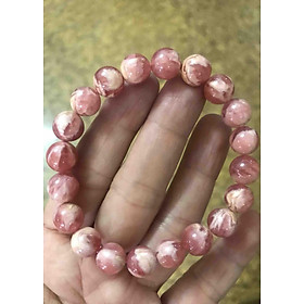 CHIẾC VÒNG TAY ĐÁ ĐÀO HOA TỰ NHIÊN HỒNG 8MM NỮ MỆNH HỎA MỆNH THỔ