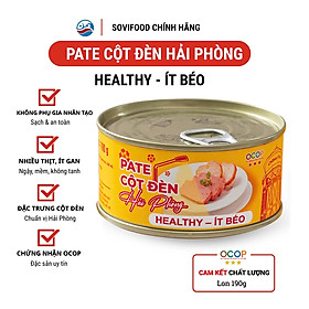 Pate Cột Đèn Healthy Hải Phòng - Ít Béo, Nhiều Thịt Ít Gan, Đạt OCOP 3 Sao - 190G