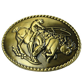 Hình ảnh Western Vintage Classic Oval Horse&Rider Jewelry Cowboy Belt Buckles Silver