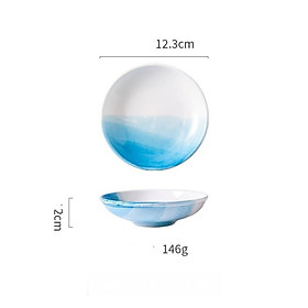 Mua (Bán lẻ) Bộ bát đĩa sứ cao cấp ombre APLS xanh xám phong cách Bắc Âu  Đĩa sứ  Bát sứ  Tô canh  đĩa gia vị