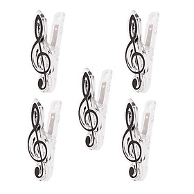 5x Music Score Clip Music Book Page Holder   Clip Bookmarks Black