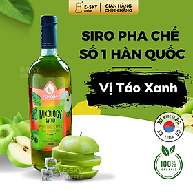 Siro Táo Xanh Pomona Pulpy Green Apple Syrup Nguyên Liệu Pha Chế Hàn Quốc Chai Thủy Tinh 1 Lít