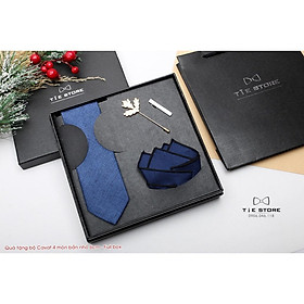 Cavat Bộ Cao Cấp Hàn Quốc 4 món Phụ Kiện - Full box kèm túi xách, màu xanh sáng