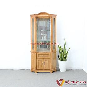 Mua Tủ Rượu Góc Phòng Khách Gỗ Sồi Nga Tự Nhiên Màu Nâu Gọn Đẹp Giá Rẻ