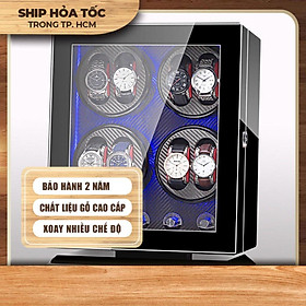 Hộp đựng đồng hồ cơ 8 xoay đứng có led cao cấp 31x21x40cm 0186