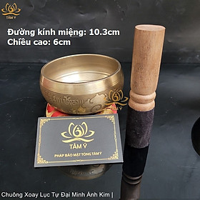 Mua Chuông Xoay Lục Tự Đại Minh Màu Bạc Ánh Kim Chế Tác Bằng 7 KLQ Hàng Thủ Công Nepal (Chuông Hát - Singing Bowl)