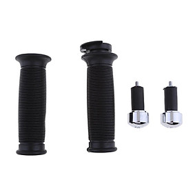 7/8'' 22mm Motorcycle Handlebar Throttle Grips with  End