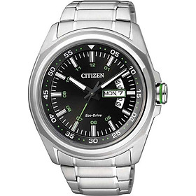 Đồng Hồ Citizen Nam Dây Kim Loại Eco-Drive AW0020-59E - Mặt Đen (41mm)