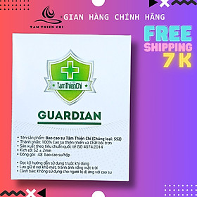 Hộp 48 cái Bao cao su Tâm Thiện Chí Guardian - Mỏng trơn, Nhiều dầu bôi trơn, Size 52mm