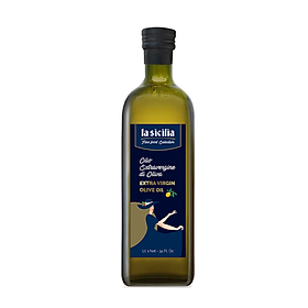 Dầu Oliu Nguyên Chất Extra Virgin - Virgin Olive Oil La Sicilia Italia Chai 1 Lít 