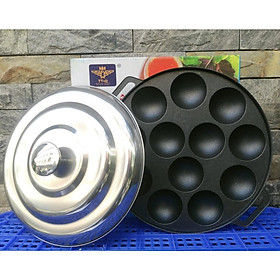 Mua Khuôn Bánh Khọt Nắp Inox Chống Dính Cao Cấp 12 Lỗ