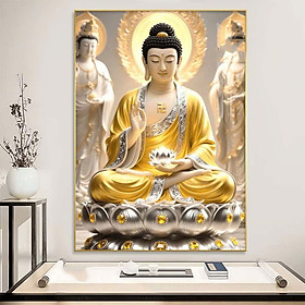 Mua (HCM) Tranh treo tường tráng gương phật giáo 2 trang trí phòng thờ kèm đinh treo chuyên dụng