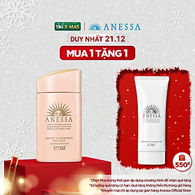 [Mua 1 Tặng 1] Sữa chống nắng dịu nhẹ cho da nhạy cảm và trẻ em Anessa SPF 50+ PA++++ 60ml Tặng Gel chống nắng dưỡng trắng Anessa SPF 50+ 90g