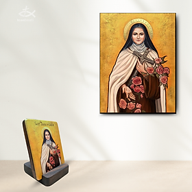 Mua Tranh Gỗ Thánh Teresa Hài Đồng Giesu - Tranh Để Bàn/ Tranh Treo Bằng Gỗ Làm Quà Tặng Ý Nghĩa
