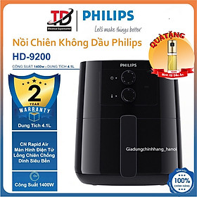 Mua Nồi Chiên Không Dầu Philips HD9200 - 4.1Lit/1400W - Hàng Chính Hãng