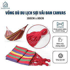 Mua Võng Du Lịch Sợi Vải Đan Canvas Gấp Gọn  Võng Dù Kẻ Sọc Du Lịch 2 Lớp Dày Dặn  Chịu Lực Cao - Chính hãng MINIIN (Giao mẫu ngẫu nhiên)