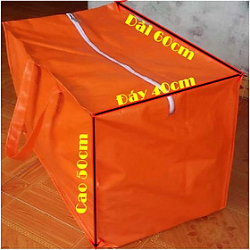Túi bạt cam 60x40x50 cm đựng hàng hóa, chăn màn, tài liệu - bạt Tú Phương dai, mềm