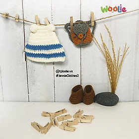 Phụ kiện quần áo nữ cho búp bê len handmade cao 30cm
