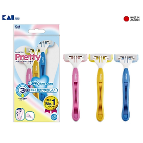 Set 03 chiếc dao cạo 3 lưỡi kép Kai Pretty Body - Made in Japan