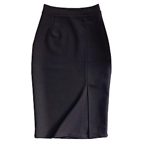 Chân váy công sở dài bigsize màu đen ôm body xẻ trước dài 63cm [size từ 48kg-85kg