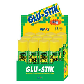 Hộp 12 Chai Hồ Khô Mỹ Thuật White Glue Stick W35 AMOS AGSW35 (35g)