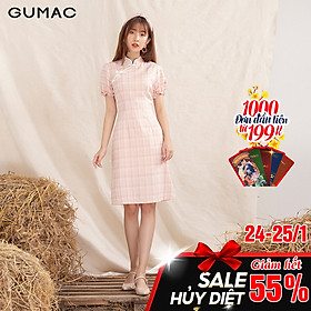 Đầm váy nữ DA10129 GUMAC thiết kế cổ tàu tay ngắn