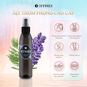 Xịt Thơm phòng Cao Cấp Hysses Room Scent Giúp Xua Đuổi Muỗi & Côn Trùng, Hương Thơm Dễ Chịu, Giảm Căng Thẳng Và Hỗ Trợ Giấc Ngủ Với Tinh Dầu Oải Hương - Gỗ Hinoki Hữu Cơ Tự Nhiên