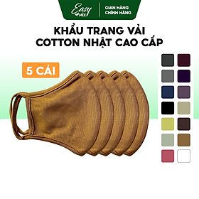 Khẩu Trang Vải Cotton Cao Cấp 2 lớp - Combo 5pcs - Màu Pastel Tinh Tế