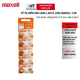 Mua Vỉ 10 Viên pin LR44 MAXELL 1 5V