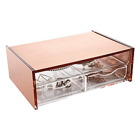 Hộp Gương Đựng Trang Sức Có Hai Ngăn Kéo Chất Liệu Acrylic (Rose Gold)