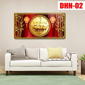 Tranh đồng hồ đính đá tráng gương DHN-02