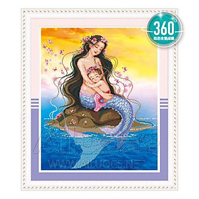 Freeship 200k _ Tranh đính đá nàng tiên cá 71372