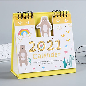 Lịch Để Bàn 2021 Square Hoạt Hình Siêu Dễ Thương Ver. 2( Lịch Đa Năng Ghi Chú Kế Hoạch To Do List)