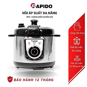 Mua Nồi áp suất đa năng Rapido RPC-1000M chế độ nấu an toàn  tự động xả áp  dung tích 5L - Hàng chính hãng