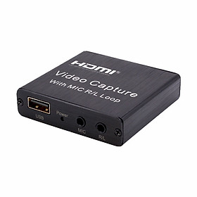 Video Audio Capture Card USB 2.0 HD 1080P 4K Video Converter HD Loop Out Mic Input Audio Out Plug and Play for Game