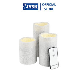 Mua Bộ 3 nến điện | JYSK Lava | nhựa pe/sáp nến | trắng | DK8xC10/13/15cm