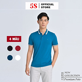 Áo Thun Nam Polo Ngắn Tay 5S (APC21015) Chất Liêu 100% Coolmax Phối Viền Năng Động, Trẻ Trung, Nam Tính