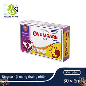 Viên uống tăng khả năng thụ thai tự nhiên OVUMCARE Forte  (Hộp 30 viên) - Hỗ trợ điều trị hiếm muộn, vô sinh ở nữ giới - Nhà máy liên doanh với Medinej - USA và đạt chuẩn GMP - WHO