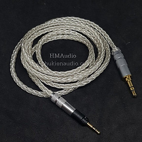 Dây tai nghe đồng mạ bạc OFC 1.0mm tết 8 - Connector Sens HD598 ATH M50X